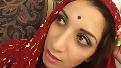 Naughty indian girl licks and sucks on a hairy cock